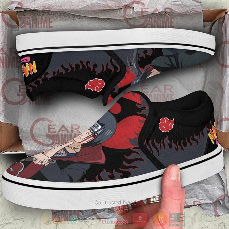 Akatsuki Itachi Anime Slip-On Sneaker Shoes 3 Akatsuki Itachi Anime Slip On Shoes 1 2