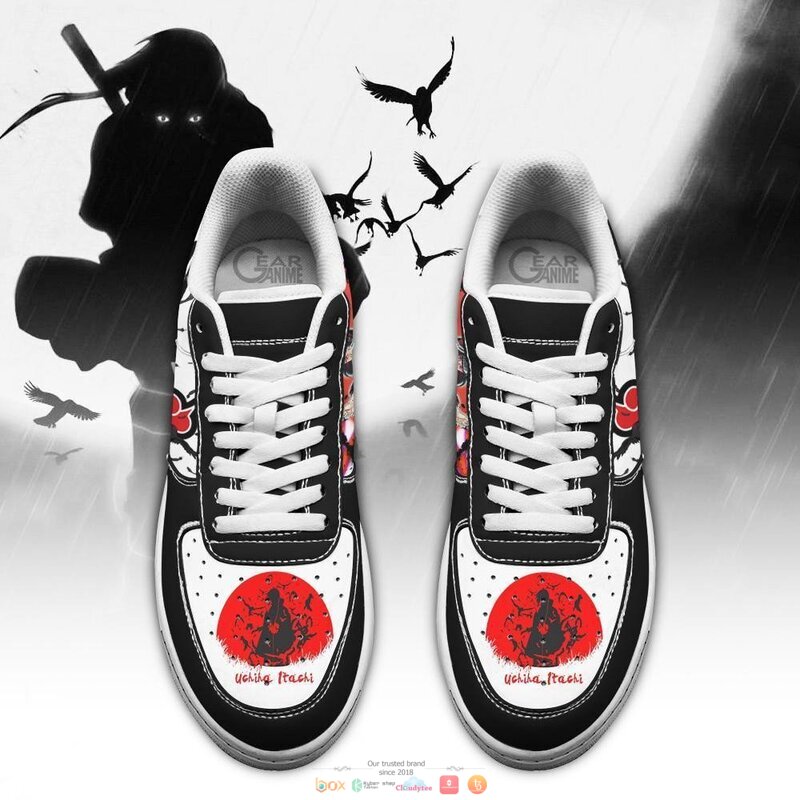 Akatsuki Itachi Just Jutsu It Anime Nike Air Force Sneaker Shoes 3 Akatsuki Itachi Just Jutsu It Anime Nike Air Force Shoes 1 2