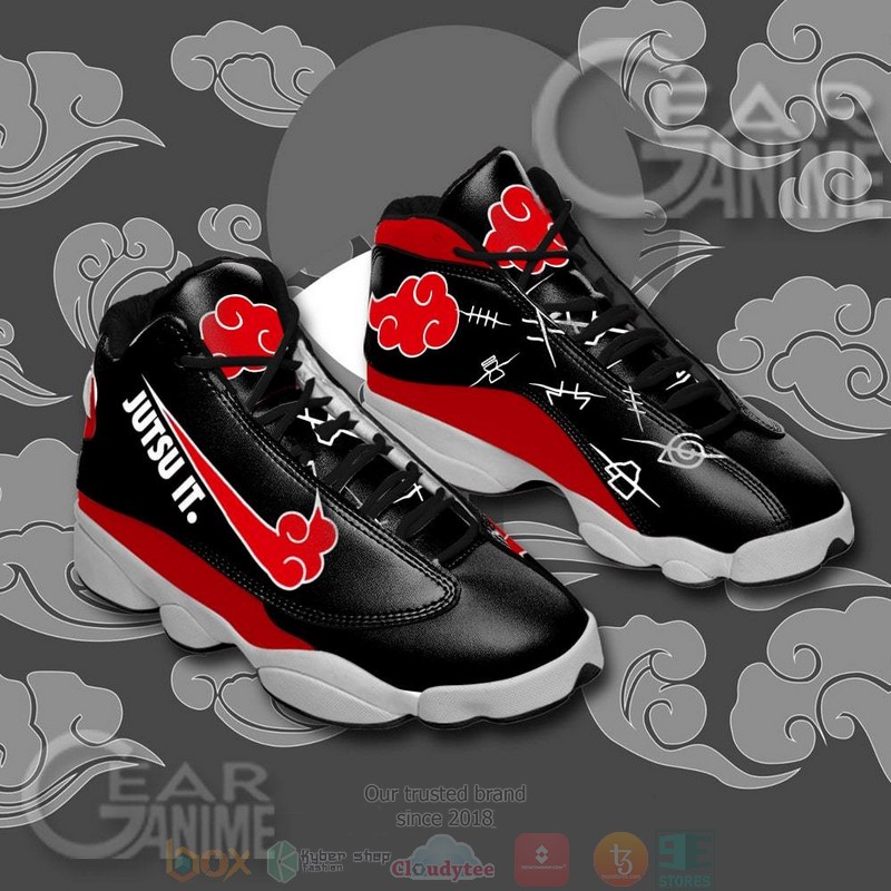 Akatsuki Jutsu It Naruto Anime Air Jordan 13 Sneaker Shoes 2 Akatsuki Jutsu It Naruto Anime Air Jordan 13 Shoes 1