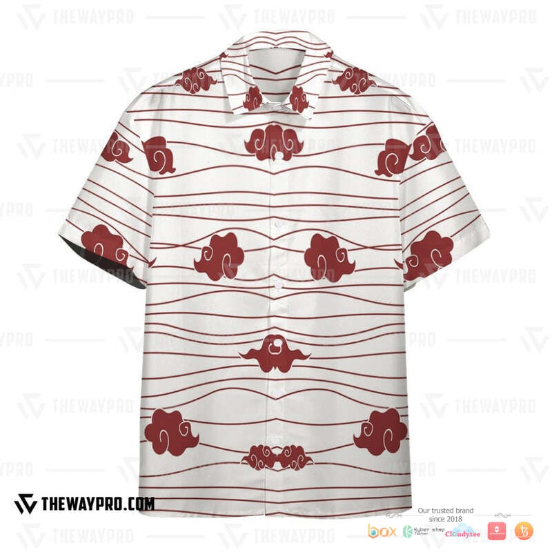 Akatsuki Modern Pattern White Hawaiian shirt