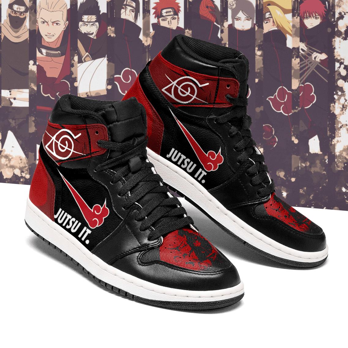 Akatsuki Naruto Nice Justsu It Air Jordan high top shoes