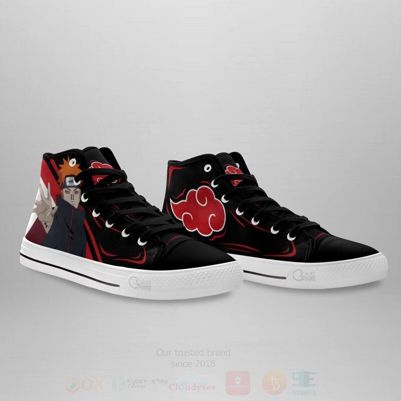 BEST Akatsuki Pain Custom Anime High Top Canvas Sneakers 3 Akatsuki Pain Custom Anime High Top Shoes 1 2