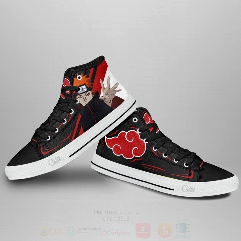 BEST Akatsuki Pain Custom Anime High Top Canvas Sneakers 4 Akatsuki Pain Custom Anime High Top Shoes 1 2 3