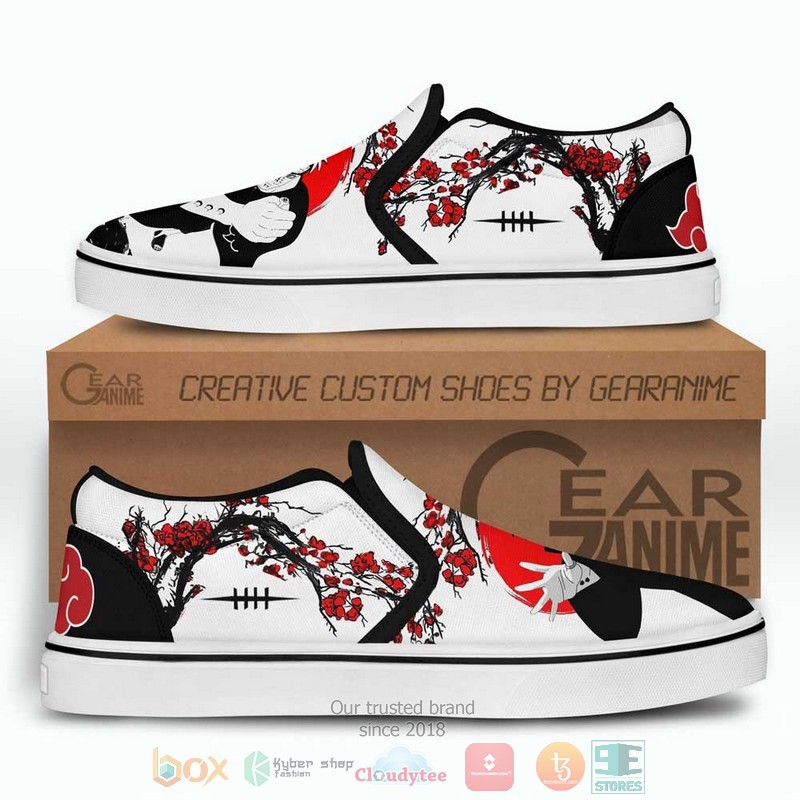 Akatsuki Pain Japan Blossom Anime Slip-On Sneaker Shoes 3 Akatsuki Pain Japan Blossom Anime Slip On Shoes 1 2