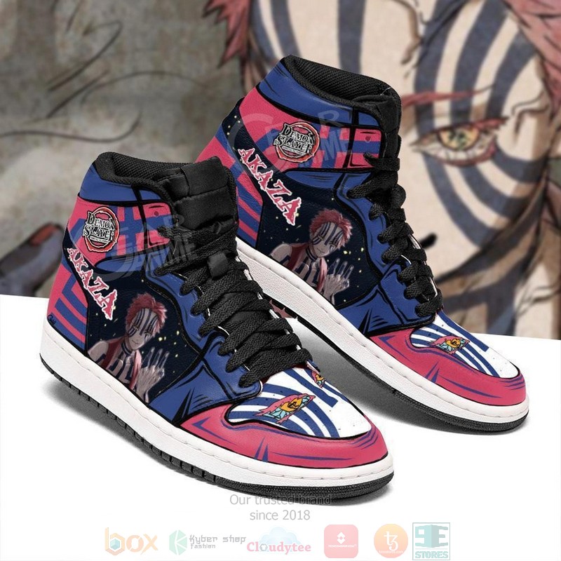 Akaza Anime Demon Slayer Air Jordan High Top Sneaker Shoes 2 Akaza Anime Demon Slayer Air Jordan High Top Shoes 1