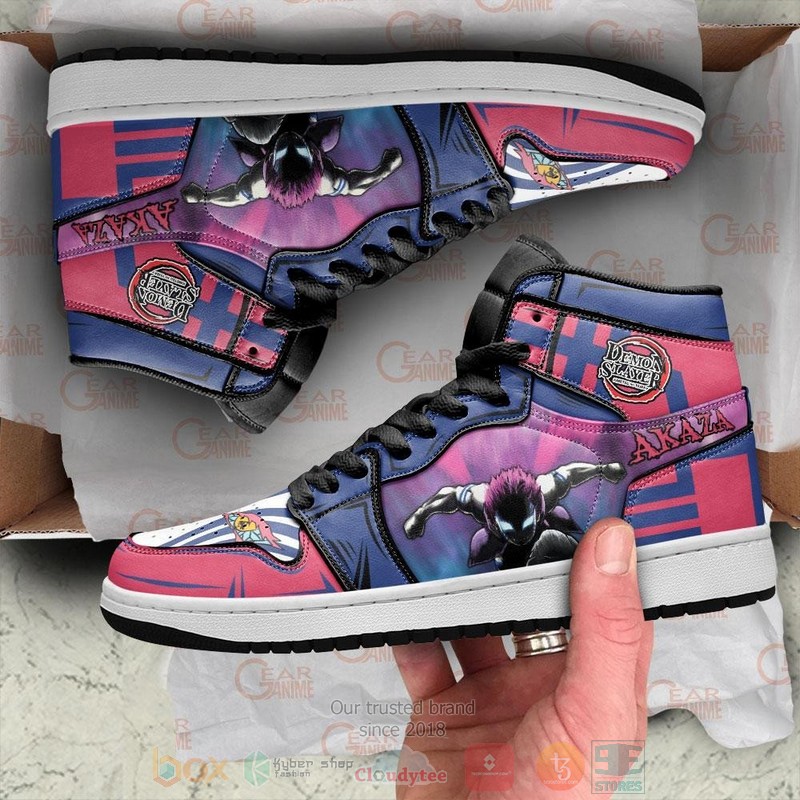 Akaza Anime Mugen Train Demon Slayer Air Jordan high top shoes 1 2