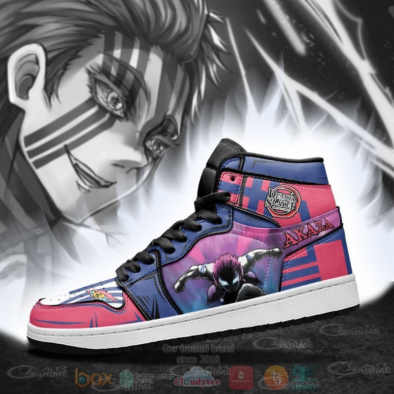 Akaza Anime Mugen Train Demon Slayer Air Jordan high top shoes 1 2 3