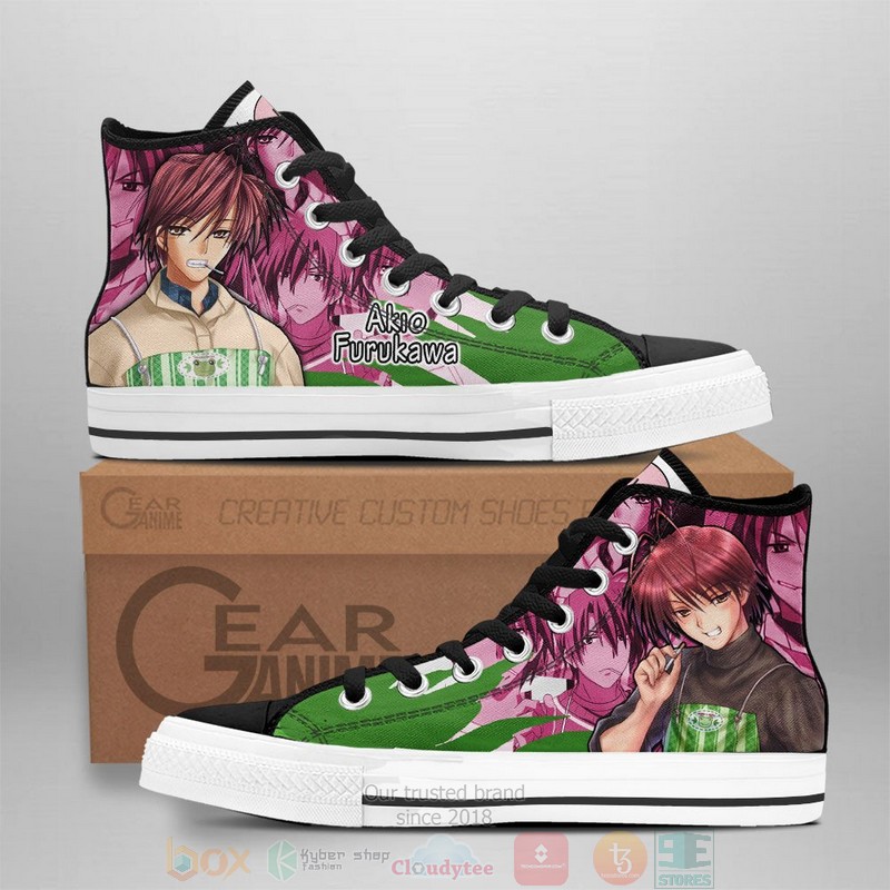 Akio Furukawa Clannad Anime Canvas High Top Shoes