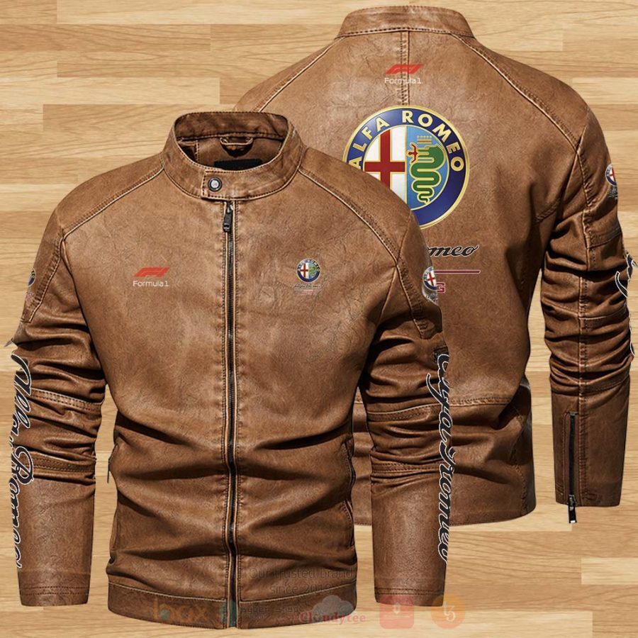 BEST Alfa Romeo New Stand Collar Motor 2D Leather Jacket 9 Alfa Romeo New Stand Collar Personalized Motor Leather Jacket