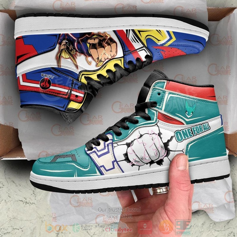 All Might and Deku One For All My Hero Academia Air Jordan high top shoes 1 2 3