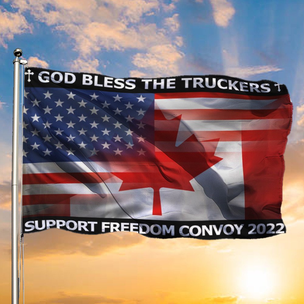 American God Bless The Truckers Flag