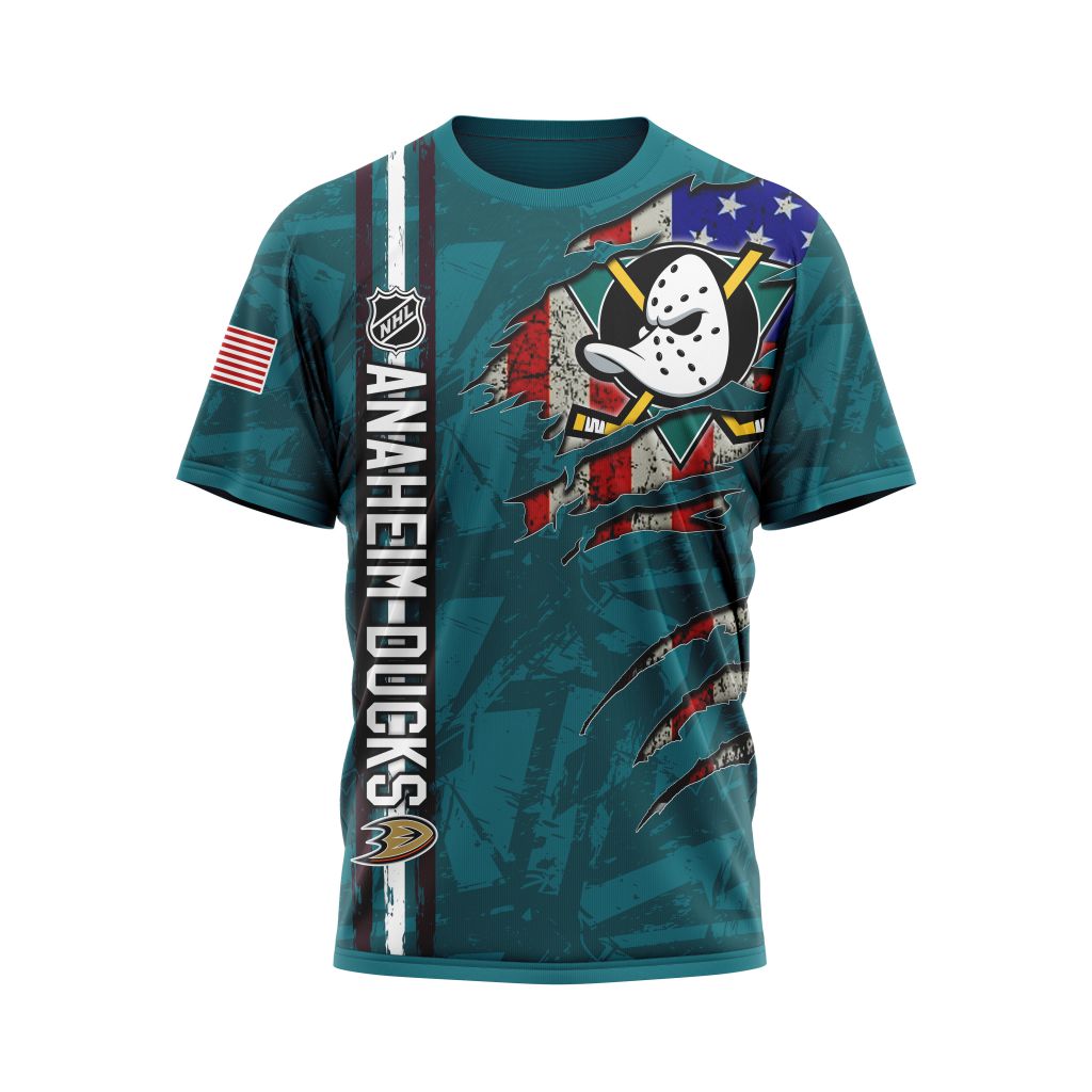 Anaheim Ducks Personalized NHL With American Flag 3d shirt hoodie 1 2 3 4 5
