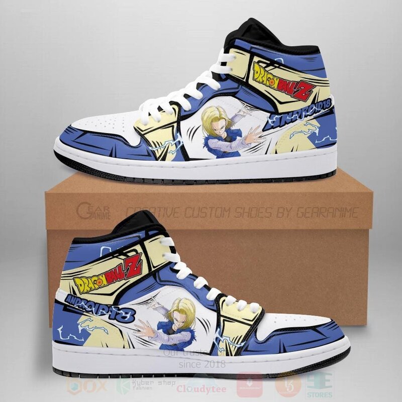 Android 18 Custom Anime Dragon Ball Air Jordan High Top Shoes