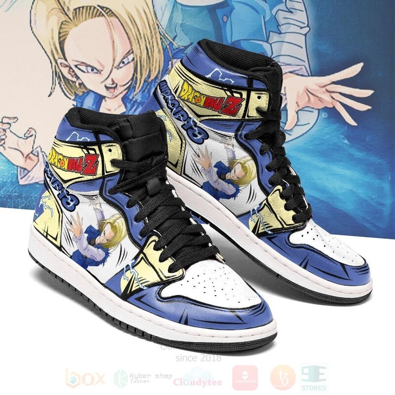 Android 18 Custom Anime Dragon Ball Air Jordan High Top Shoes 1