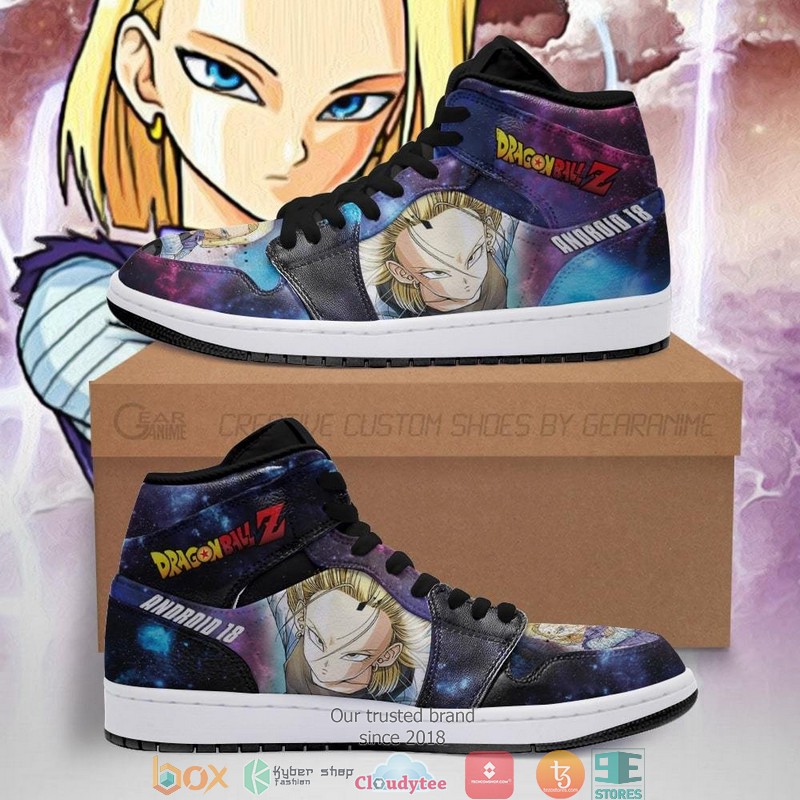 Android 18 Galaxy Dragon Ball Anime Air Jordan High Top Shoes