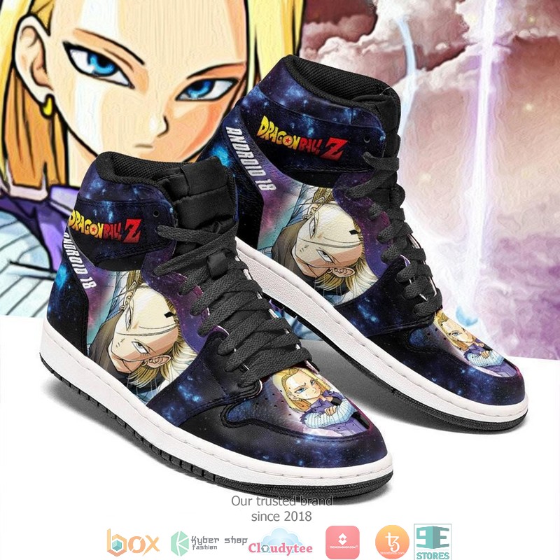 Android 18 Galaxy Dragon Ball Anime Air Jordan High Top Shoes 1