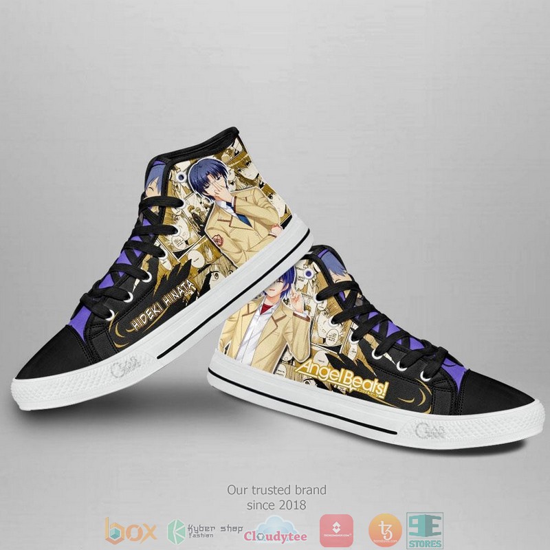 Angel Beats Hideki Hinata High Top Canvas Shoes 3 Angel Beats Hideki Hinata High Top Canvas Shoes 1 2