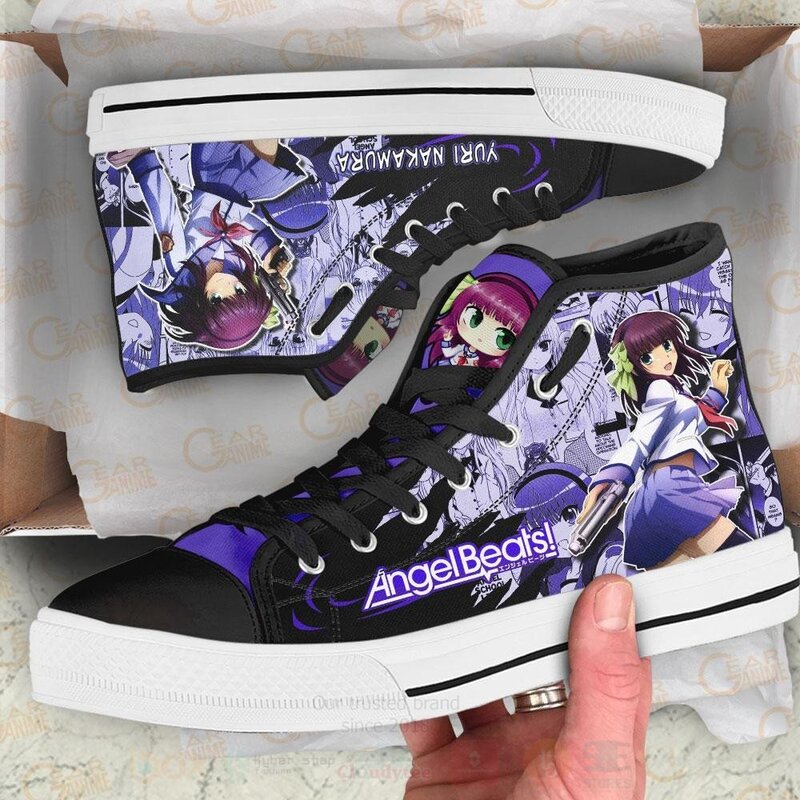Angel Beats Yuri Nakamura Custom Manga Anime High Top Shoes 1