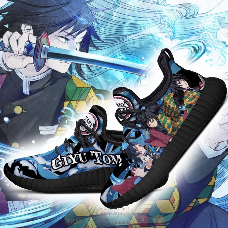 BEST Anime Demon Slayer Giyu Tomioka Blue Reze Shoes Sneaker 3 Anime Demon Slayer Giyu Tomioka Blue Reze Shoes 1 2