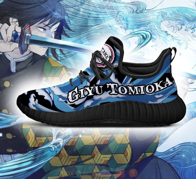 BEST Anime Demon Slayer Giyu Tomioka Blue Reze Shoes Sneaker 4 Anime Demon Slayer Giyu Tomioka Blue Reze Shoes 1 2 3