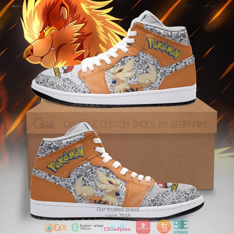 Arcanine Anime Pokemon Air Jordan High Top Shoes