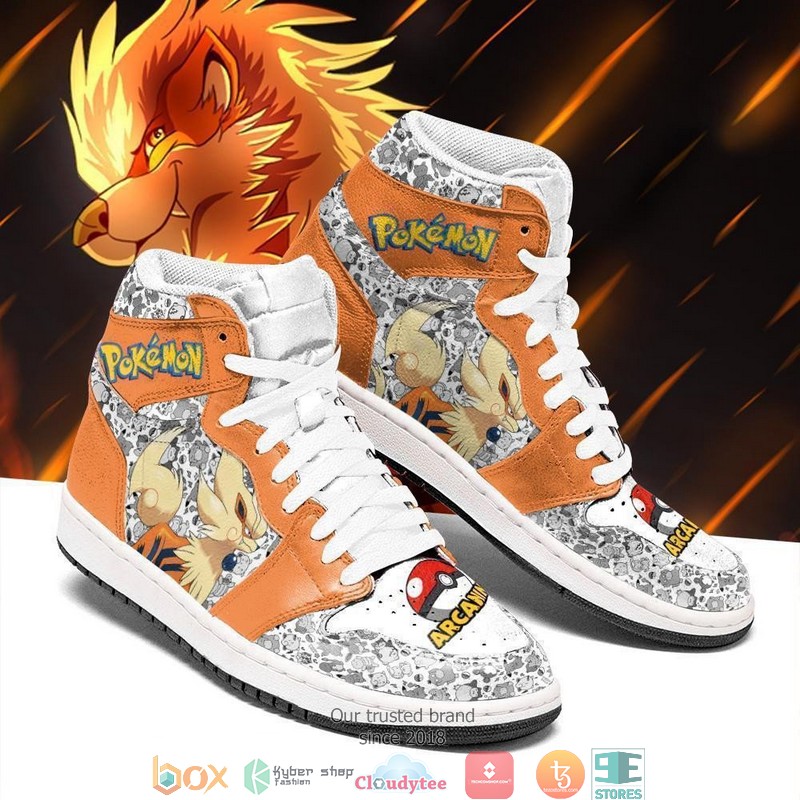 Arcanine Anime Pokemon Air Jordan High Top Shoes 1