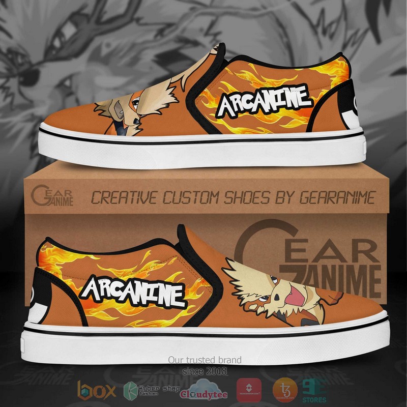Arcanine Pokemon Anime Slip On Shoes 1