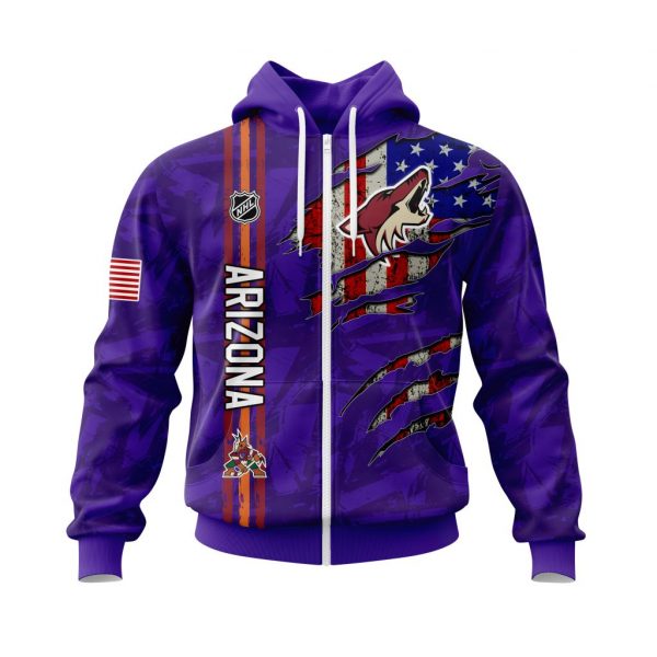 Arizona Coyotes Personalized NHL With American Flag 3d shirt, hoodie 2 Arizona Coyotes Personalized NHL With American Flag 3d shirt hoodie 1