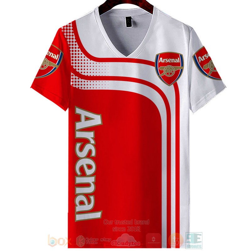 Arsenal Football Club red white shirt, hoodie 8 Arsenal Football Club red white 3D shirt hoodie 1 2 3 4 5 6 7