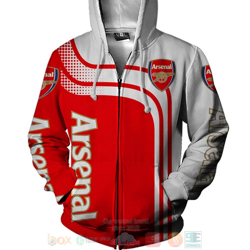 Arsenal Football Club red white shirt, hoodie 15 Arsenal Football Club red white 3D shirt hoodie 1 2 3 4 5 6 7 8 9 10 11 12 13 14