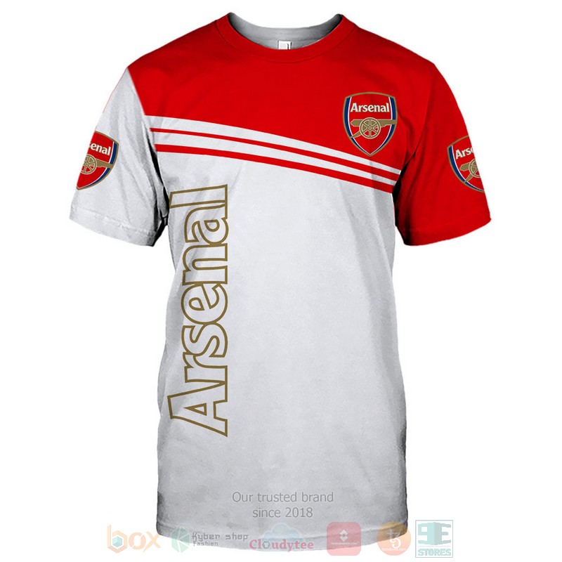 Arsenal Football Club white red shirt, hoodie 10 Arsenal Football Club white red 3D shirt hoodie 1 2 3 4 5 6 7 8 9
