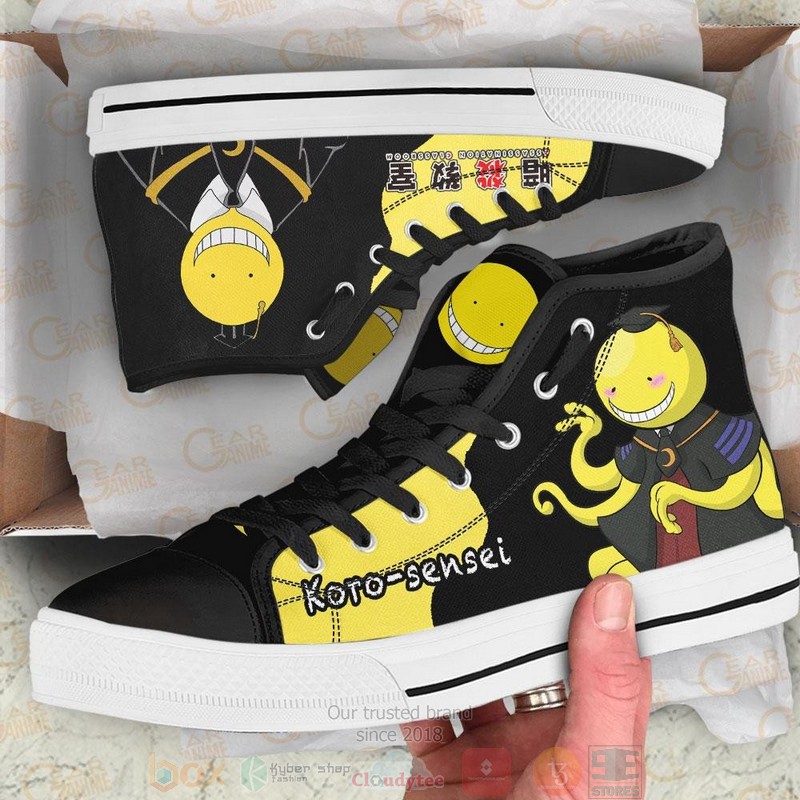 Assassination Classroom Koro Sensei Anime Canvas High Top Shoes 1