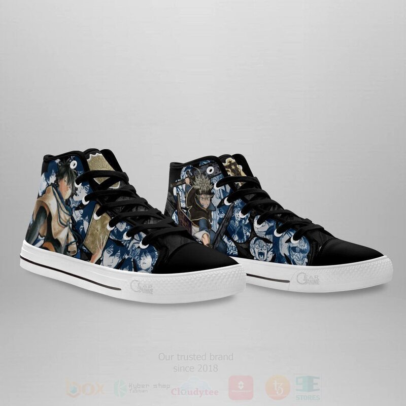 BEST Asta and Yuno Custom Manga Anime Black Clover High Top Canvas Sneakers 4 Asta and Yuno Custom Manga Anime Black Clover High Top Shoes 1 2 3