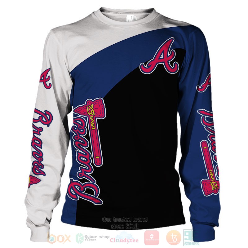 Atlanta Braves white blue black shirt, hoodie 4 Atlanta Braves white blue black 3D shirt hoodie 1 2 3
