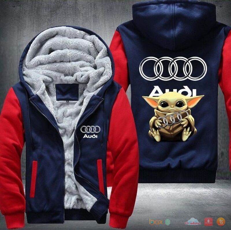 Audi Baby Yoda Fleece Hoodie Jacket 4 Audi Baby Yoda Fleece Hoodie Jacket 1 2 3