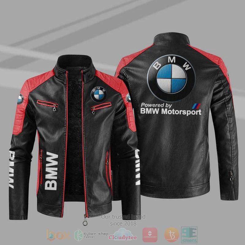 BMW Motorsport Company Block Leather Jacket 4 BMW Motorsport Block Leather Jacket 1 2 3