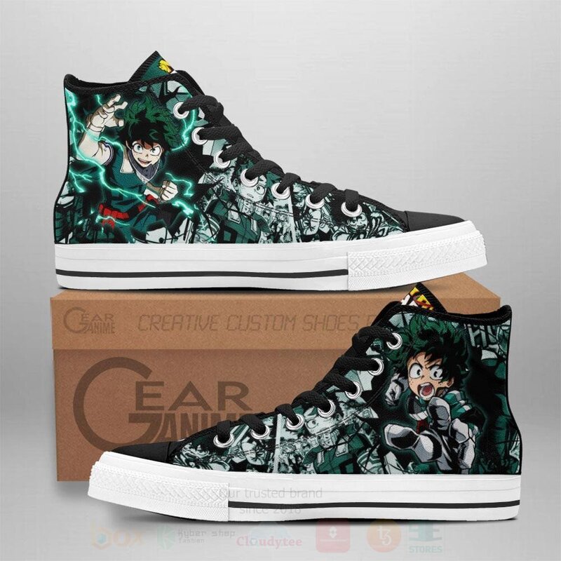 BNHA Deku Custom Anime My Hero Academia High Top Shoes