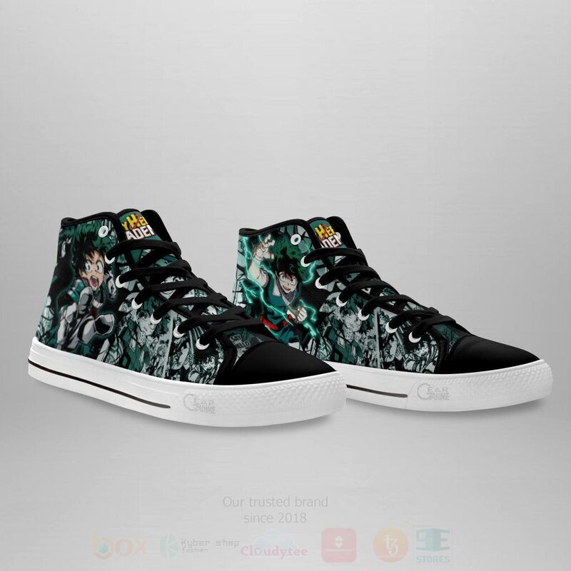 BEST BNHA Deku Custom Anime My Hero Academia High Top Canvas Sneakers 3 BNHA Deku Custom Anime My Hero Academia High Top Shoes 1 2
