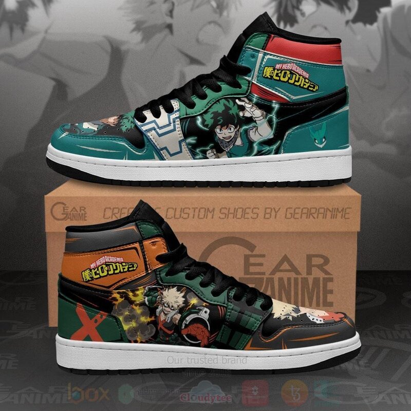 Bakugo And Deku Custom My Hero Academia Anime Air Jordan High Top Shoes