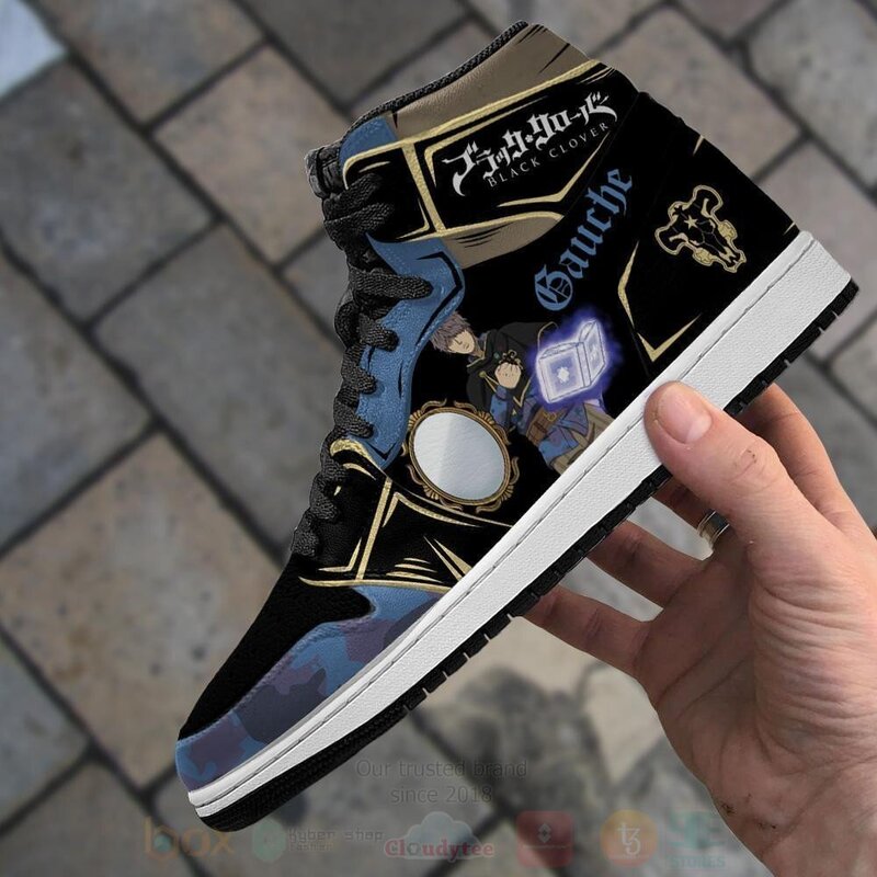 Black Bull Gauche Black Clover Anime Air Jordan High Top Shoes 1 2 3