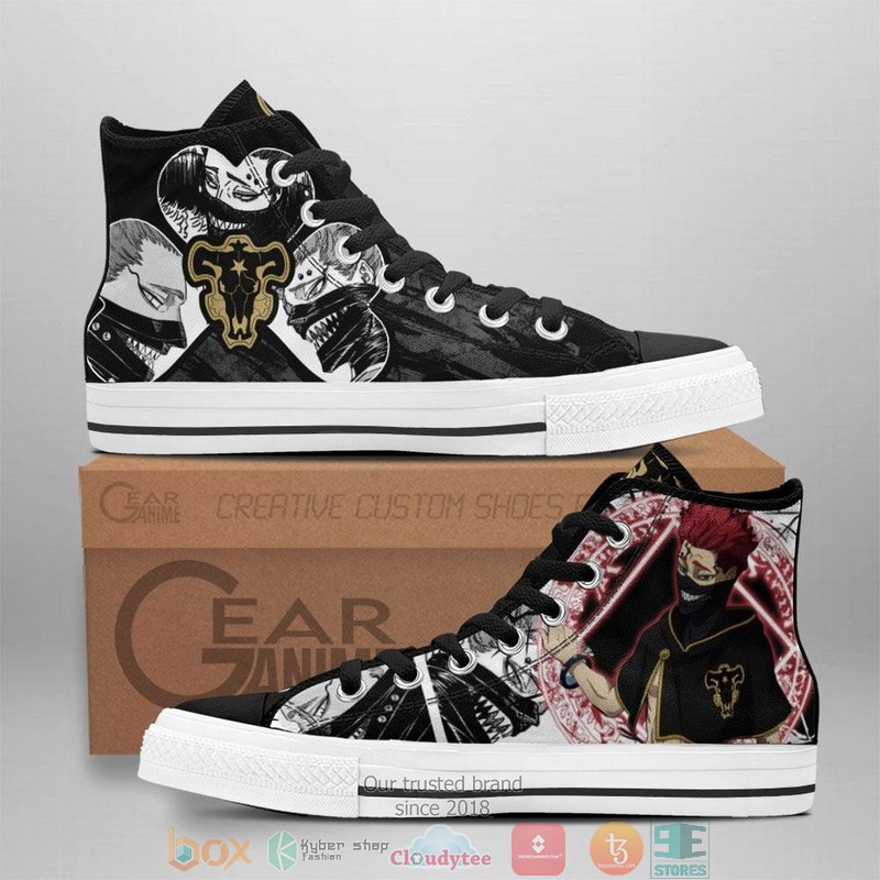 Black Bull Zora Ideale Manga Black Clover High Top Canvas Shoes