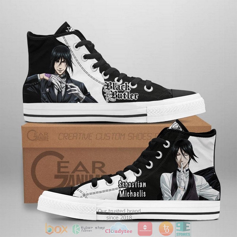Black Butler Sebastian Michaelis High Top Canvas Shoes