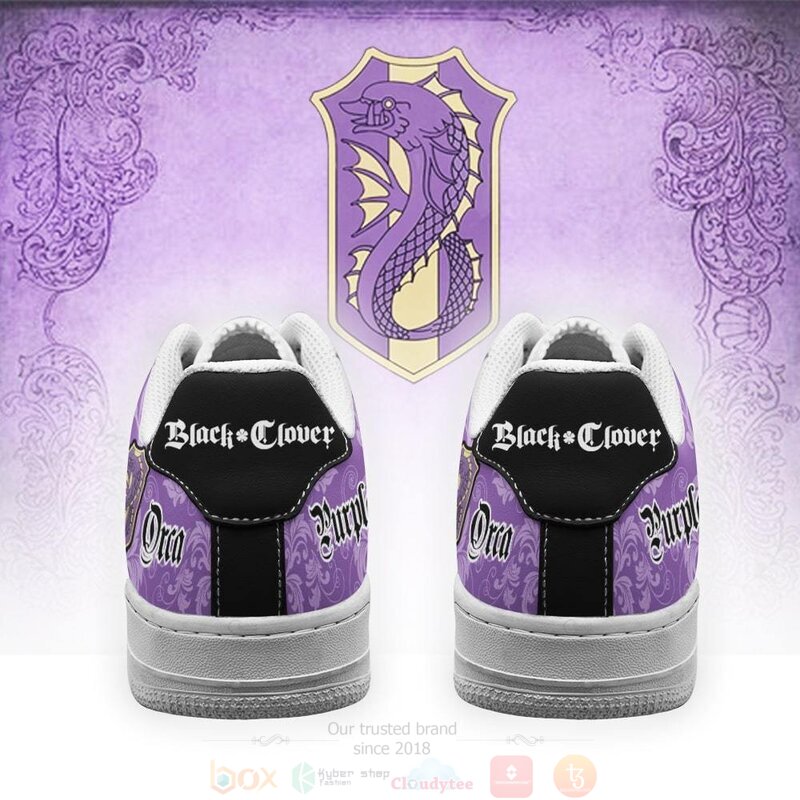 Black Clover Magic Knights Squad Purple Orca Anime Nike Air Force Shoes 1 2