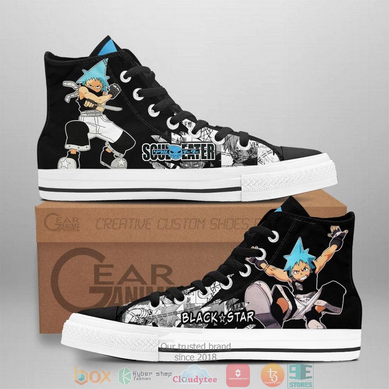 Black Star Soul Eater High Top Canvas Shoes