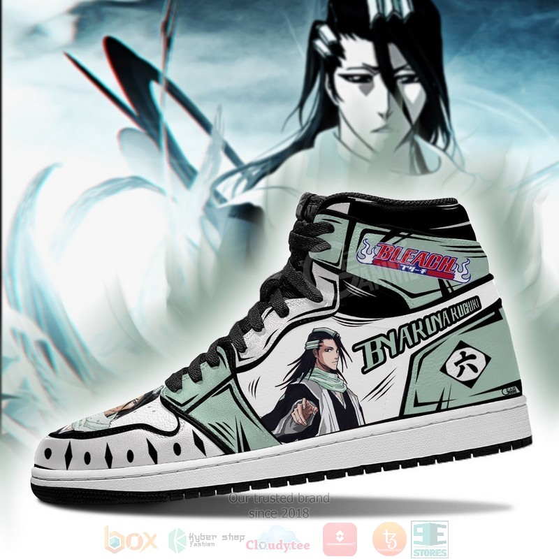 Bleach Byakuya Anime Air Jordan High Top Sneaker Shoes 3 Bleach Byakuya Anime Air Jordan High Top Shoes 1 2