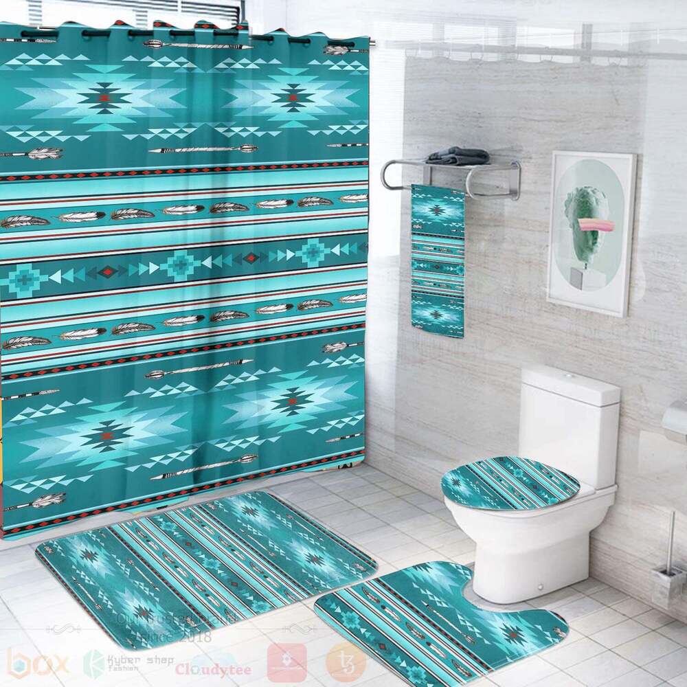 Blue Light Pattern Bathroom set
