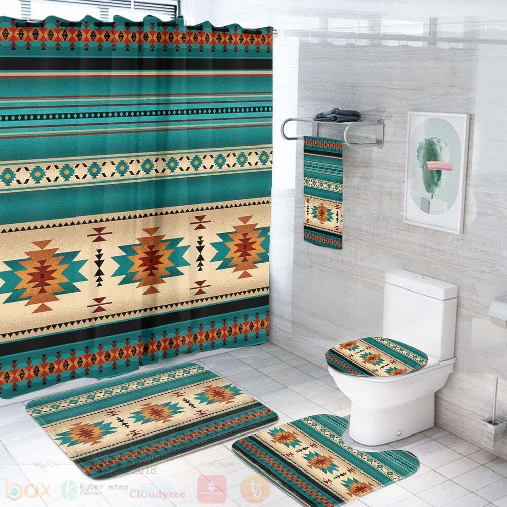 Blue Native Bathroom Set