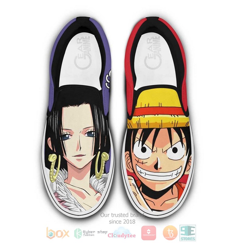 Boa Hancock and Luffy Anime One Piece Slip On Shoes