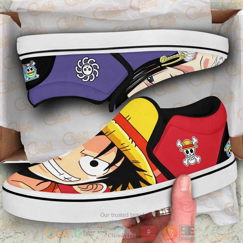 Boa Hancock and Luffy Anime One Piece Slip On Shoes 1