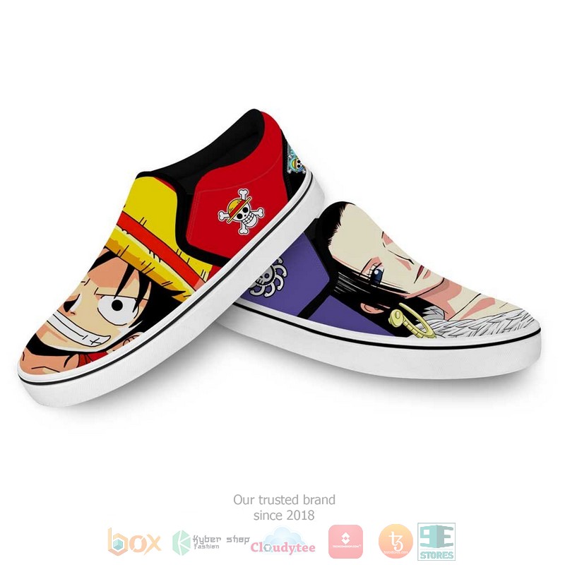 Boa Hancock and Luffy Anime One Piece Slip-On Sneaker Shoes 4 Boa Hancock and Luffy Anime One Piece Slip On Shoes 1 2 3